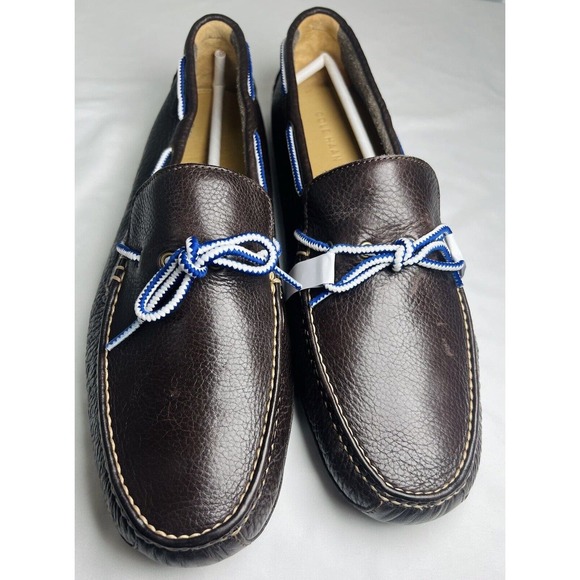 $190 Cole Haan Grant Canoe Dark Brown Pebble Leather Loafer Size 13 M NWOB main image 7